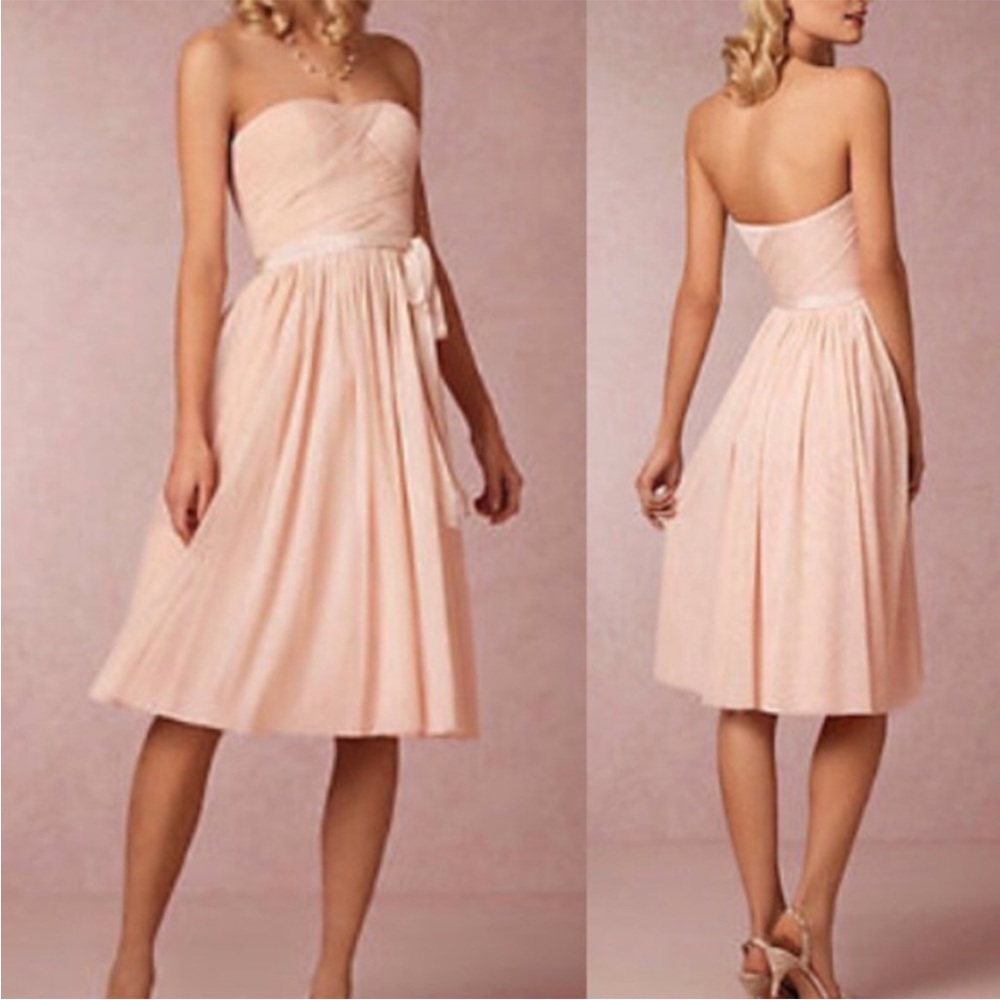 Blush pink Cordelia dress from BHLDN. No tags but never worn.